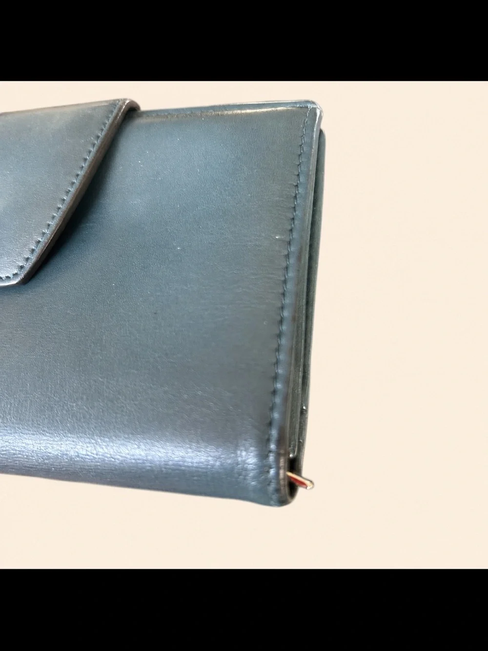 Salvatore Ferragamo PEACOCK Teal Leather Continental Wallet EUC